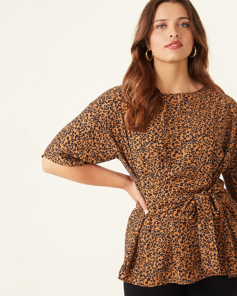 Front of plus size Kara Tie-Front Top by Molly&Isadora | Dia&Co | dia_product_style_image_id:175854